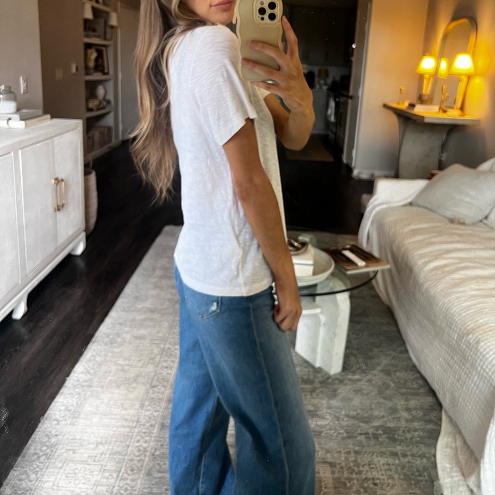 Veronica Beard White Button-Shoulder Tee - image 3